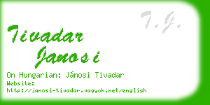 tivadar janosi business card